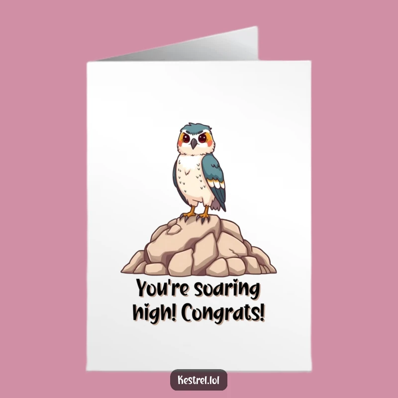 Free Printable Kestrel Congrats Card: Proud Bird Achieves New Heights