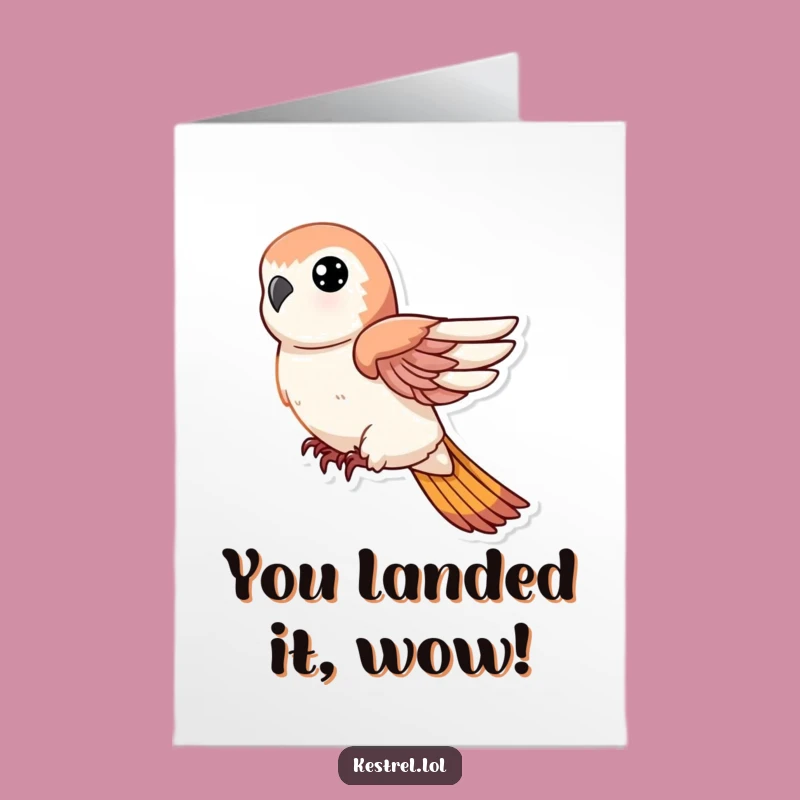 Free Printable Kestrel Dive Congrats Card - Speedy Success Humorous Downloadable Greeting
