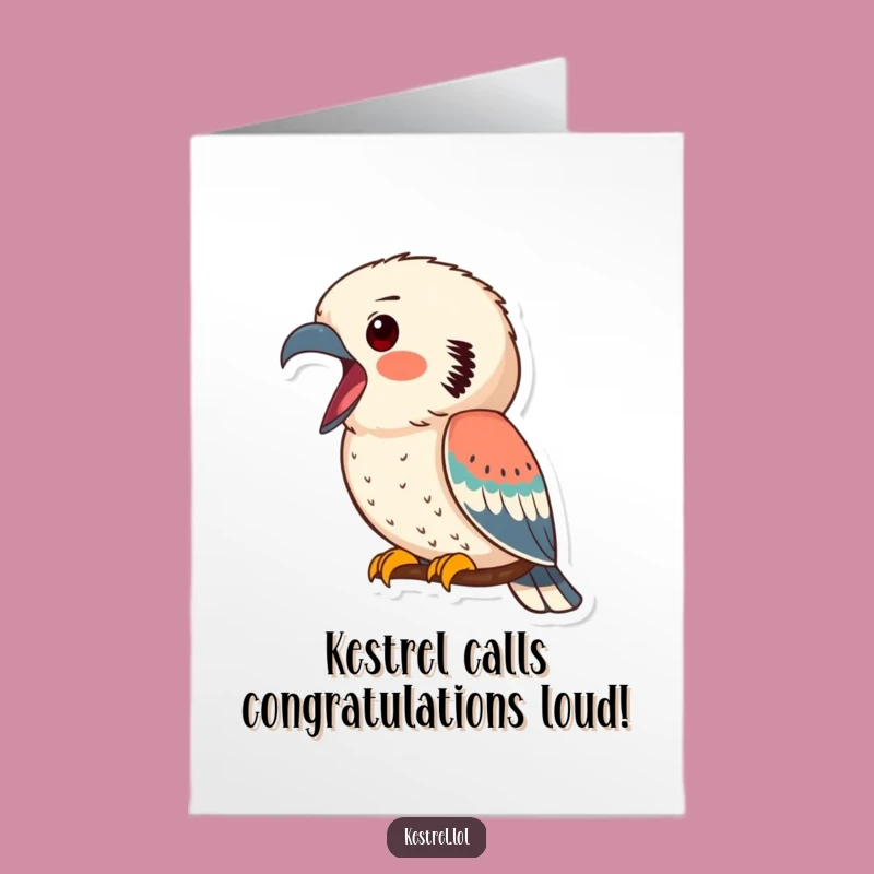 Free Printable Kestrel Congrats Card: Cheerful Bird Call, DIY Downloadable for Success