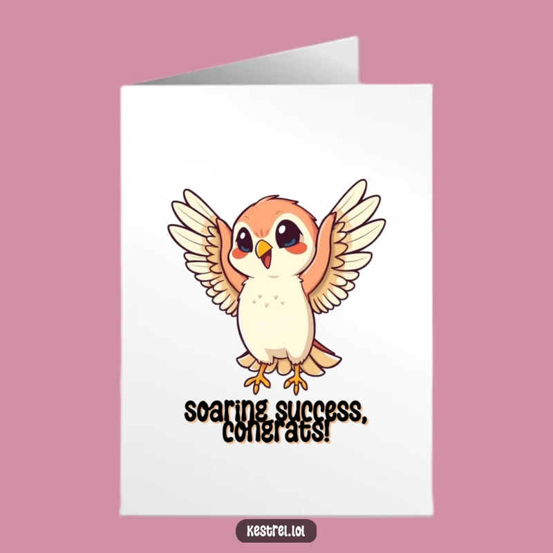 Free Printable Congrats Card: Jubilant Kestrel Celebrates Success, Downloadable Gift!