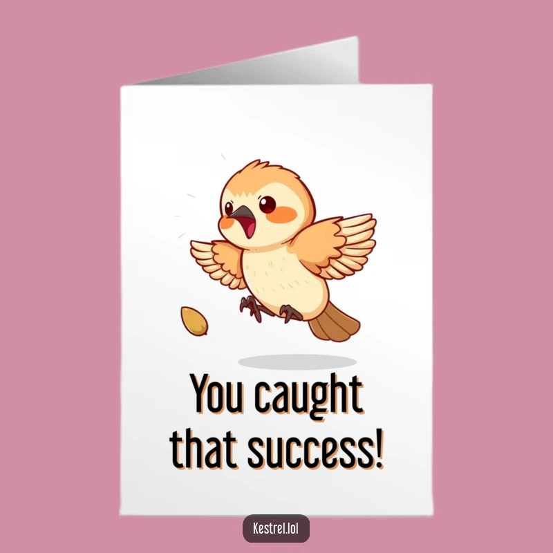 Free Printable Congratulations Card: Kestrel's Goal Chase, Funny Downloadable Gift