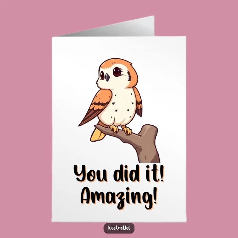 Free Printable Kestrel Congrats Card: Sharp Eye Achievement Downloadable Gift