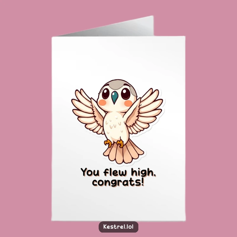 Free Printable Congrats Card: Flying Kestrel - Achievement Downloadable Gift