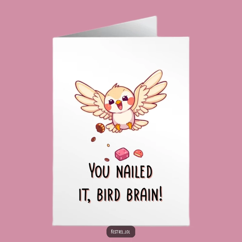 Free Printable Kestrel Congrats Card: Funny Soaring Bird for Celebrations Downloadable