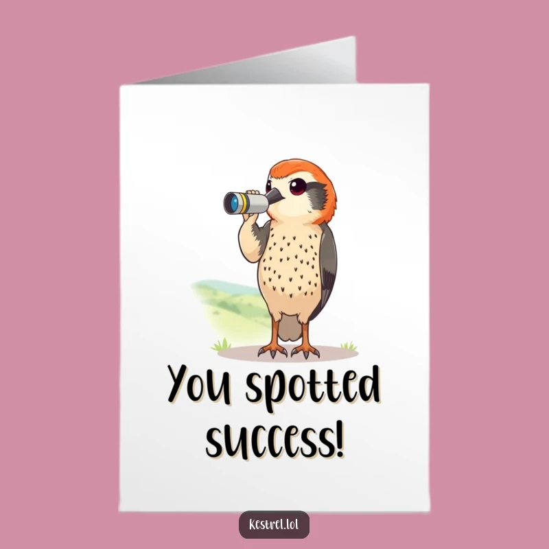 Free Printable Kestrel Congrats Card: Funny Downloadable Gift for Keen Observations