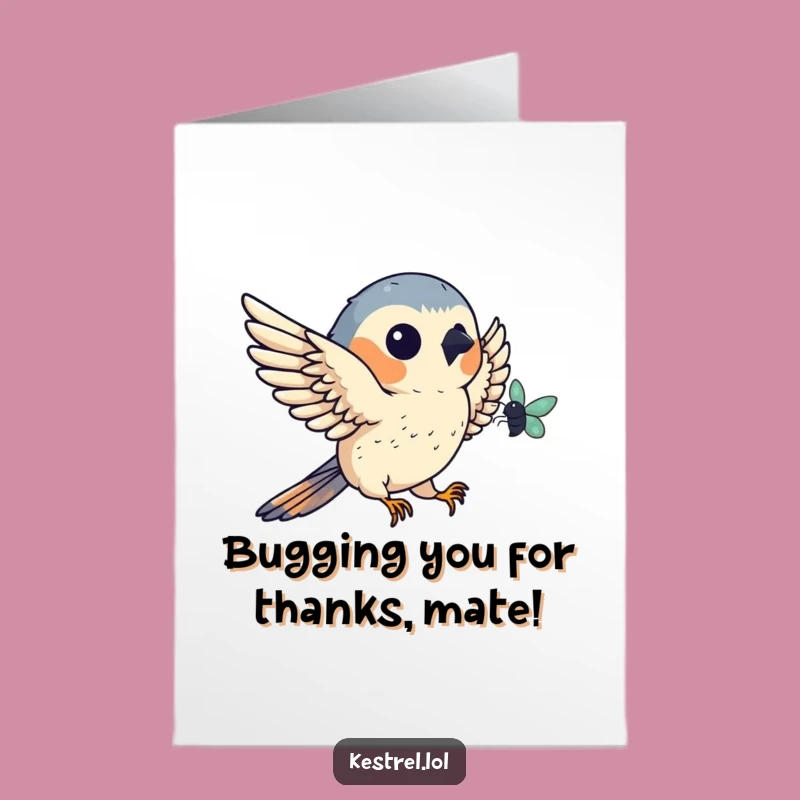 Free Printable Kestrel Thank You Card: Thanks for the Perfect Catch!