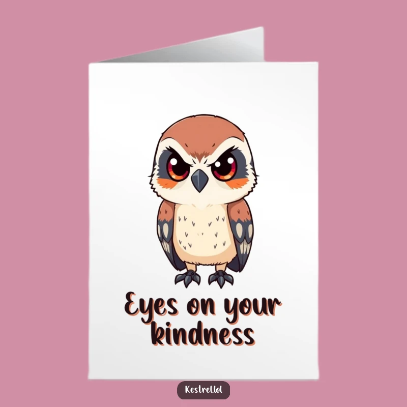 Free Printable Thank You Card: Focused Kestrel - Hilarious Downloadable Gift!