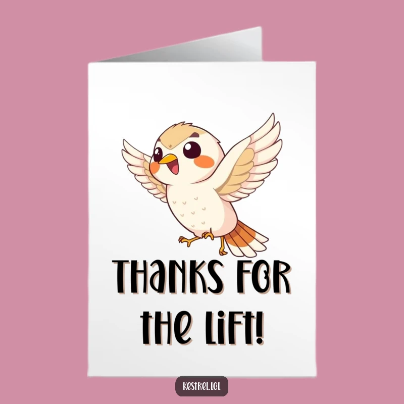 Free Printable Giggling Kestrel Thank You Card - Funny Downloadable Bird Appreciation Gift
