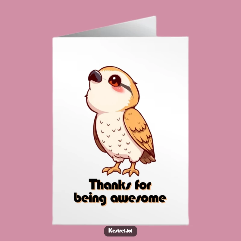 Free Printable Kestrel Card: Curious Thanks, Funny Downloadable Gift for Heartfelt Gratitude