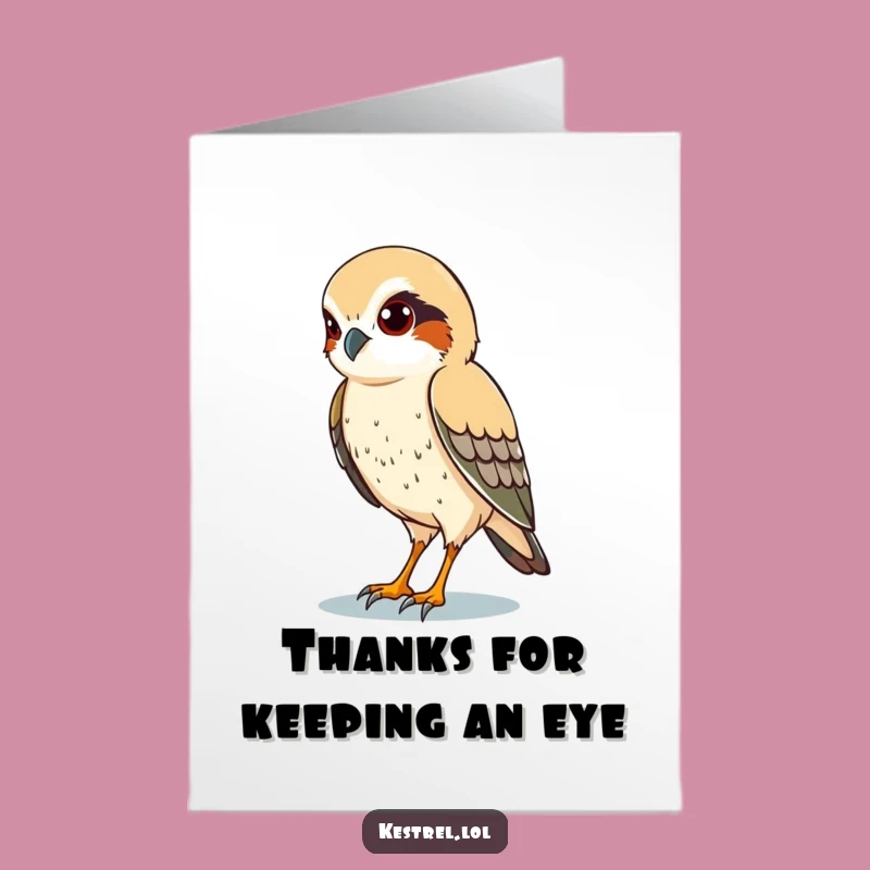 Free Printable Kestrel Scanning Thank You Card - Witty Downloadable Greeting