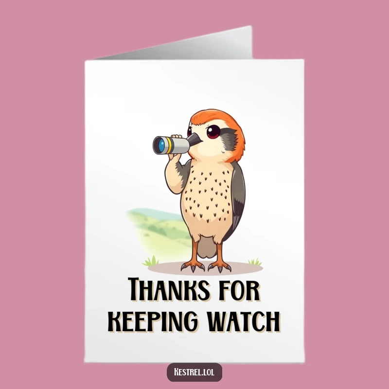 Free Printable Kestrel Thank You Card: Funny Downloadable Gift for Thoughtful Thanks