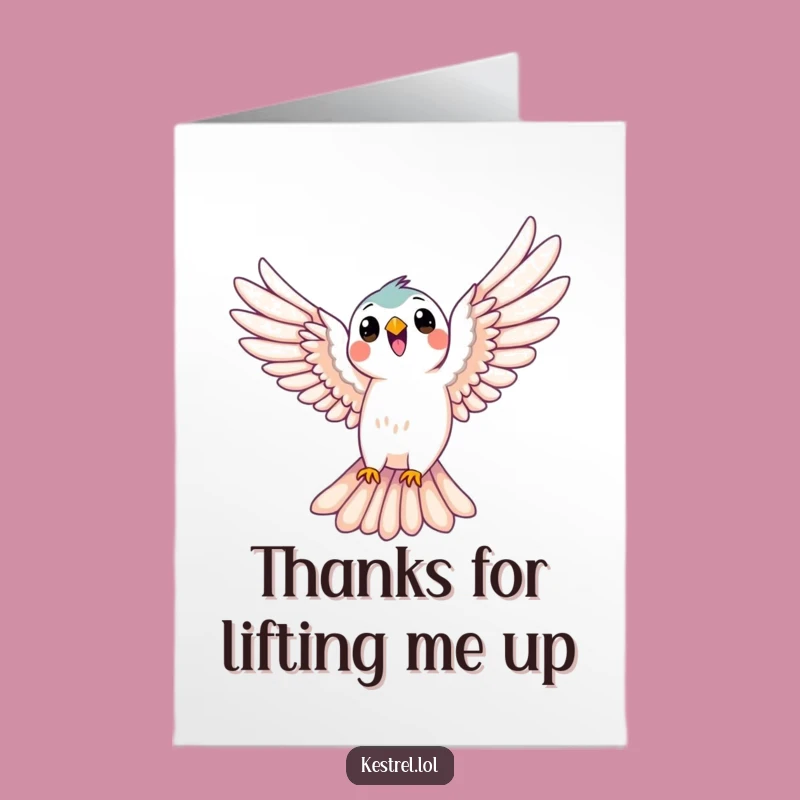 Free Printable Kestrel Thank You Card: Funny Soaring Bird Downloadable Gratitude