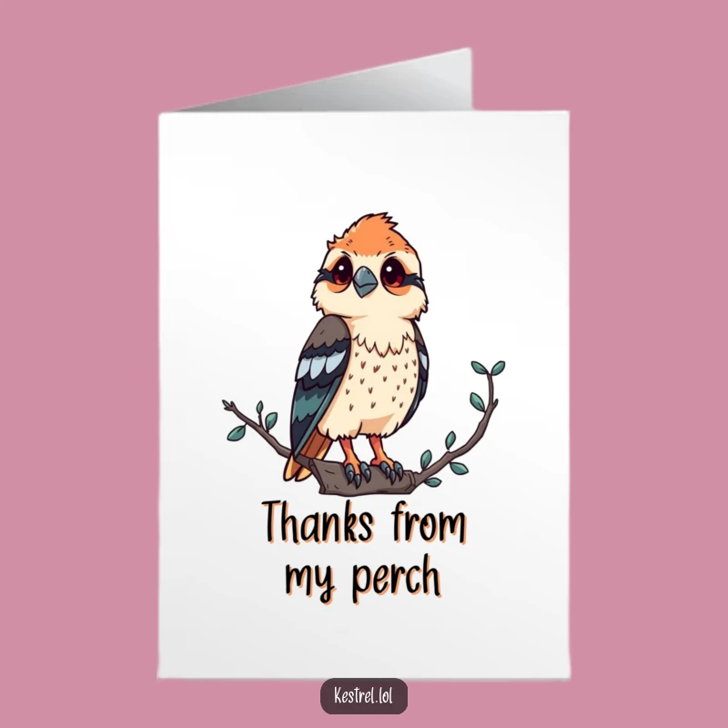 Free Printable Kestrel Thank You Card: Grateful Bird's High View Downloadable Gift
