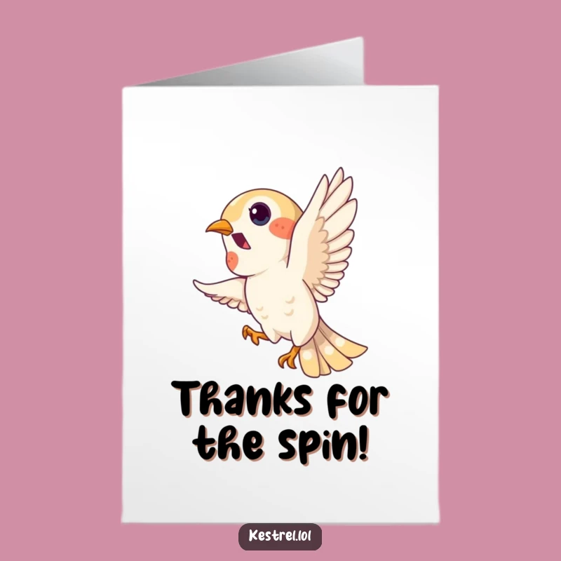 Free Printable Kestrel Thank You Card: Looping Bird for Gratitude Downloadable Joy