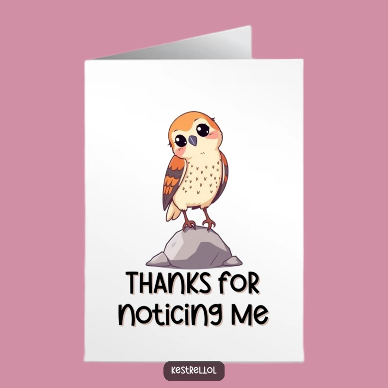 Free Printable Thank You Card: Curious Kestrel, Amusing Downloadable for Showing Gratitude