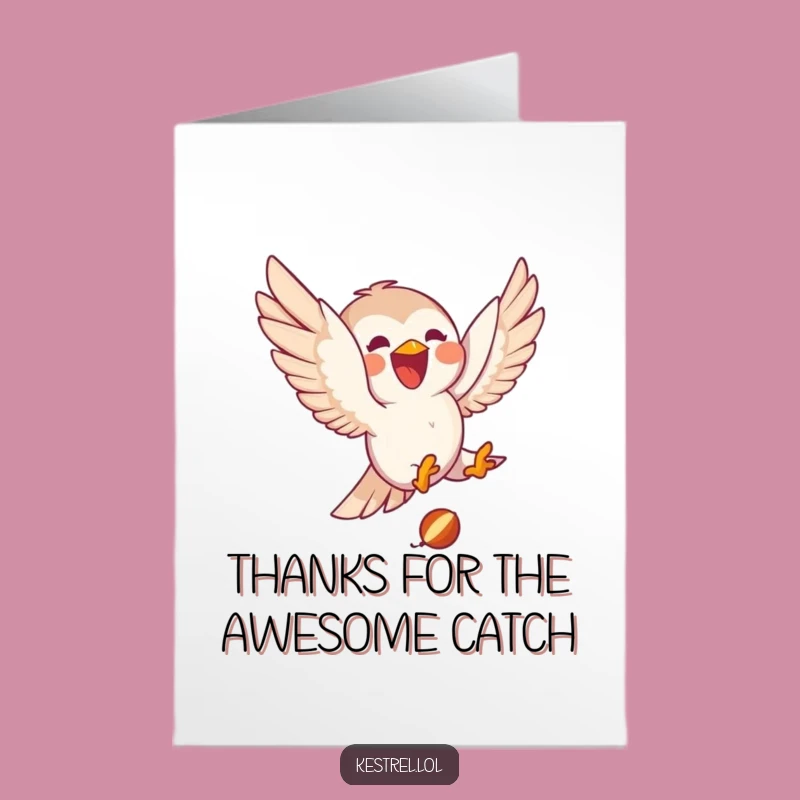 Free Printable Thank You Card: Kestrel Diving Funny Downloadable Gift