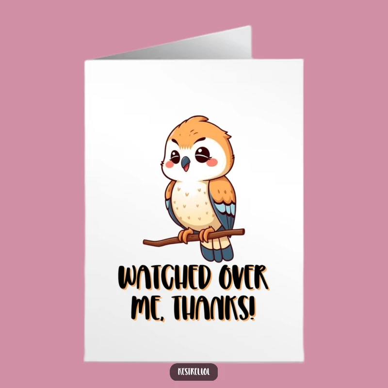 Free Printable Winking Kestrel Thank You Card - Funny Downloadable Scout Bird Appreciation