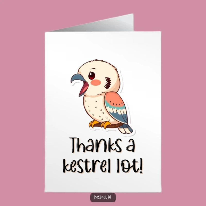 Free Printable Kestrel Thank You Card: Funny Bird Call, DIY Downloadable Gratitude