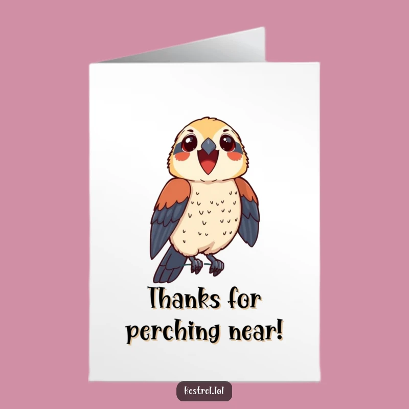 Free Printable Thank You Card: Proud Kestrel Perch Funny Downloadable Kestrel Gift