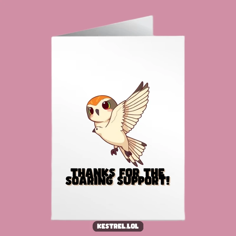 Free Printable Kestrel Thank You Card: Sharp Bird Banking, DIY Downloadable Gratitude