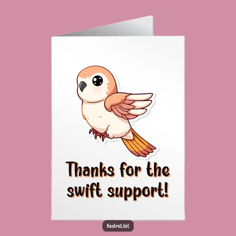 Free Printable Thank You Kestrel Dive Card - Swift Thanks Funny Downloadable