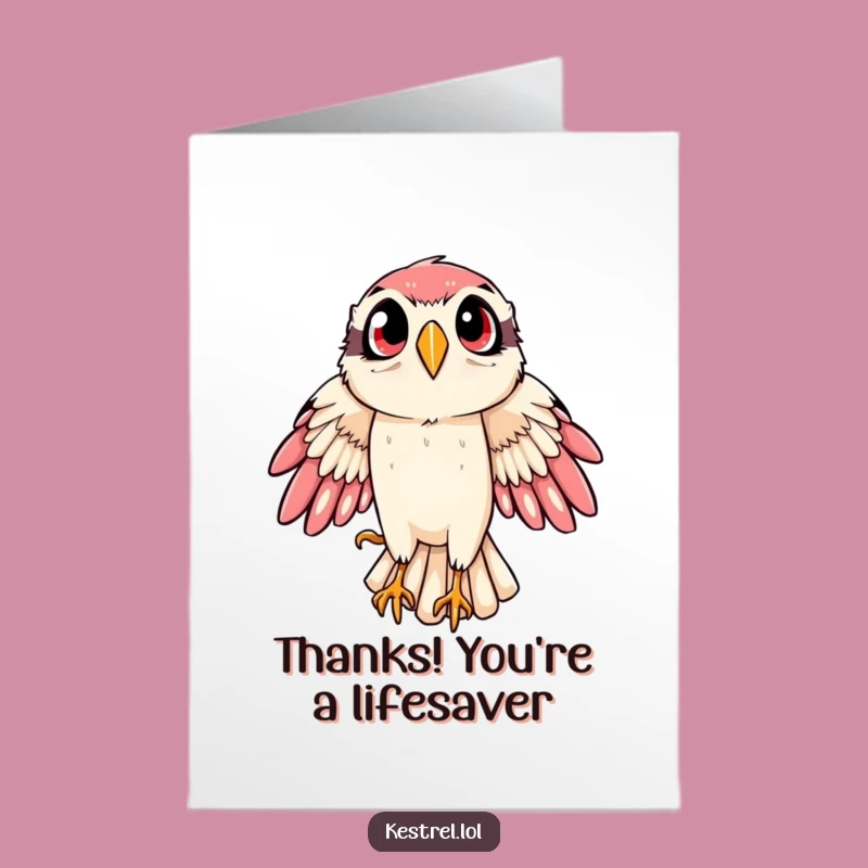 Free Printable Kestrel Swoop Thank You Card: Expressive Gratitude Downloadable Gift