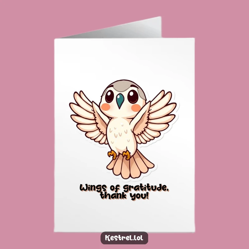 Free Printable Thank You Card: Flying Kestrel - Grateful Downloadable Gift