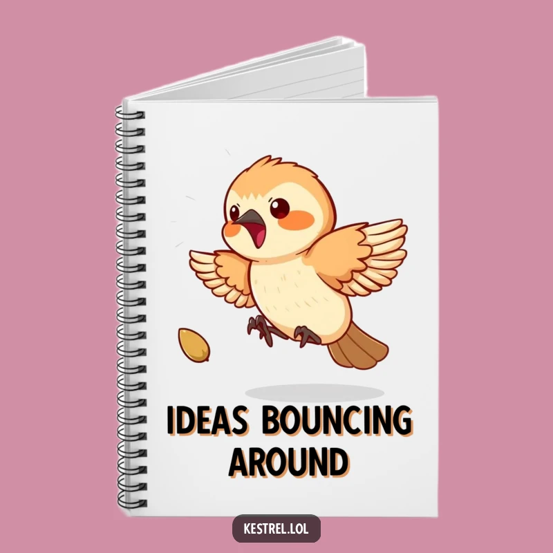 Funny Kestrel Seed Chase Notebook: Playful Bird Journal, Hilarious Gift for Writers