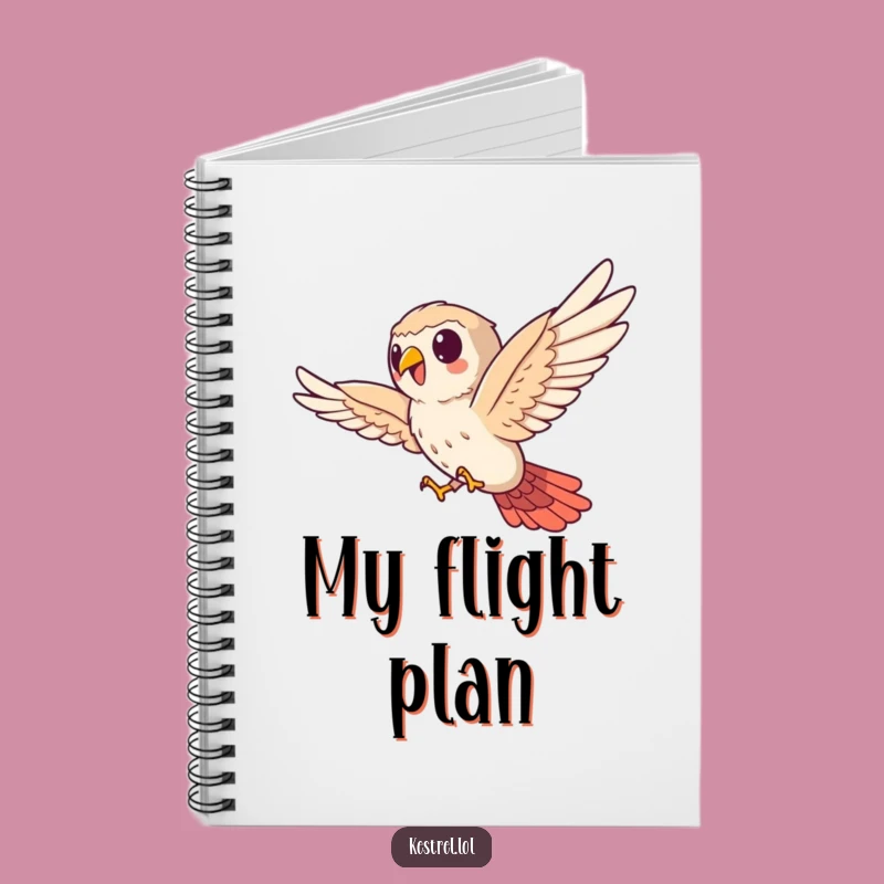 Funny Kestrel Soaring Sideways Notebook - Journaling with a Hilarious Bird