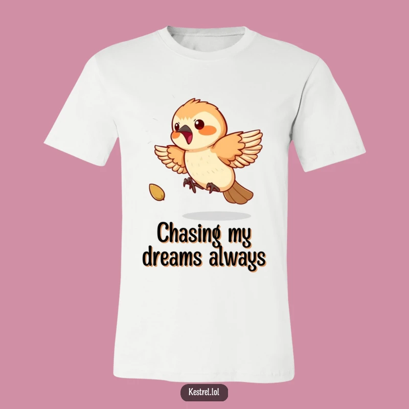 Funny Kestrel Seed Chase T-Shirt: Playful Bird Apparel, Great Funny Gift