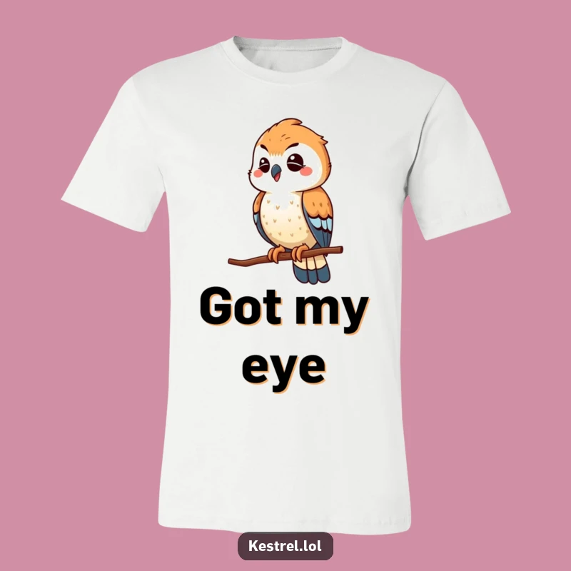 Funny Winking Kestrel T-Shirt: Playful Scout Tee for Him or Her