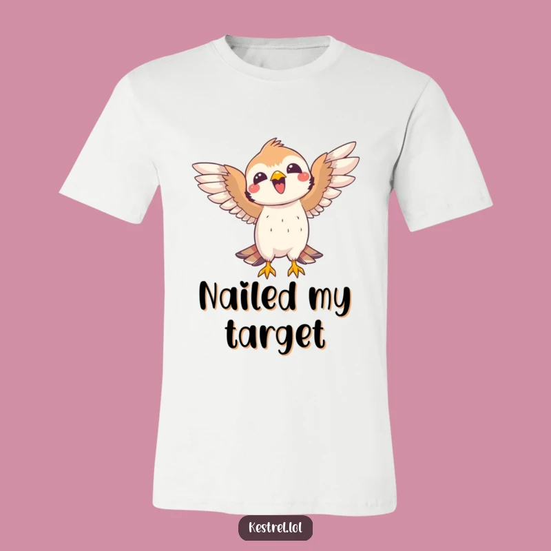 Funny Joyful Kestrel T-Shirt: Celebrate Success with Winged Bird Humor