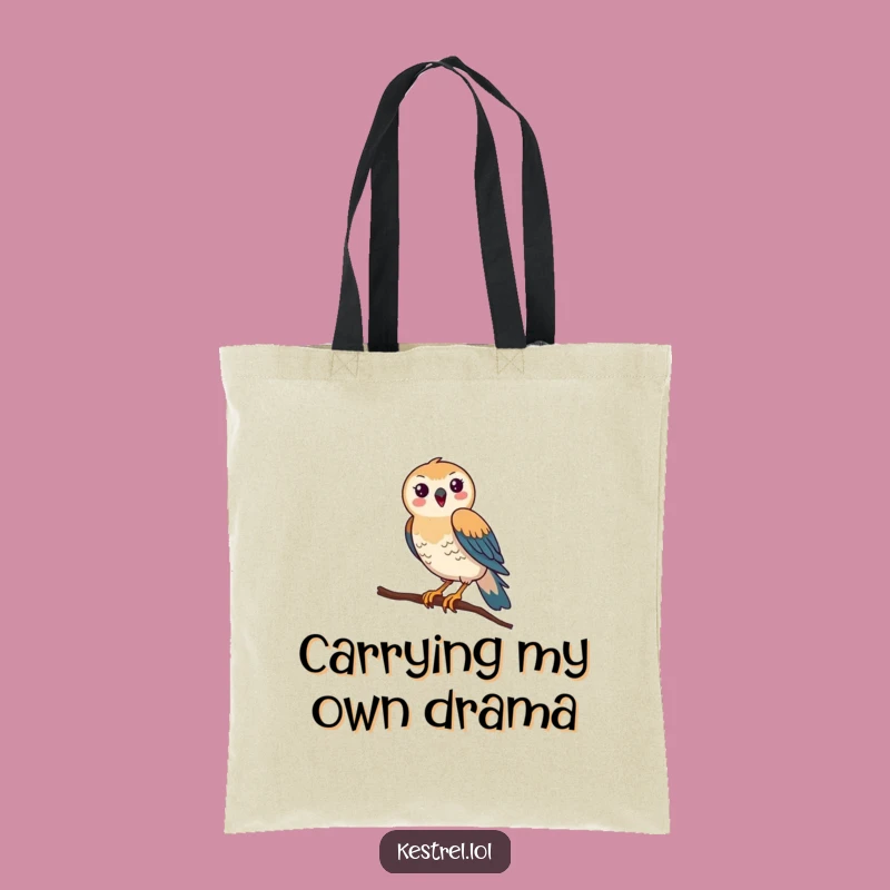 Funny Kestrel Balance Tote Bag: Comical Bird Shopping Bag, Great Funny Gift
