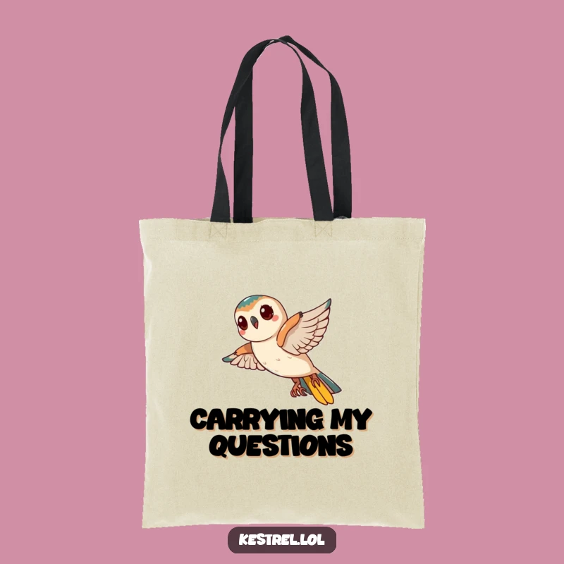 Funny Kestrel Head Tilt Tote Bag: Curious Bird Accessory, Great Funny Gift