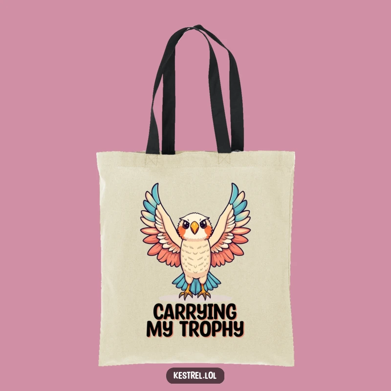 Funny Triumphant Kestrel Tote Bag: Victory Carry, Stylish Triumph