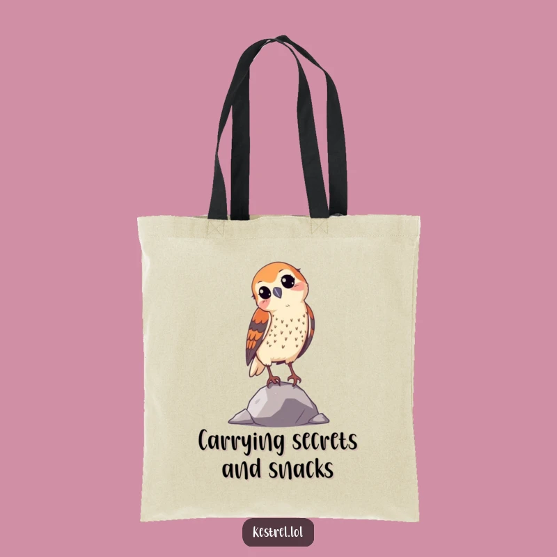 Funny Curious Kestrel Tote Bag: Stylish Bird Watching Carryall Gift