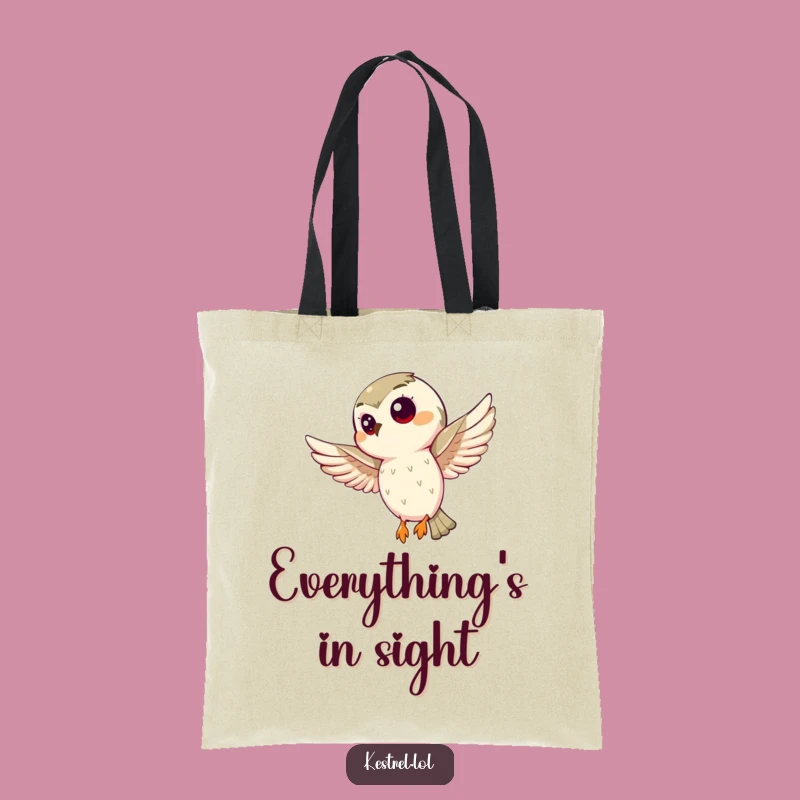 Funny Curious Kestrel Tote Bag: Carry Your Essentials with Bird Humor