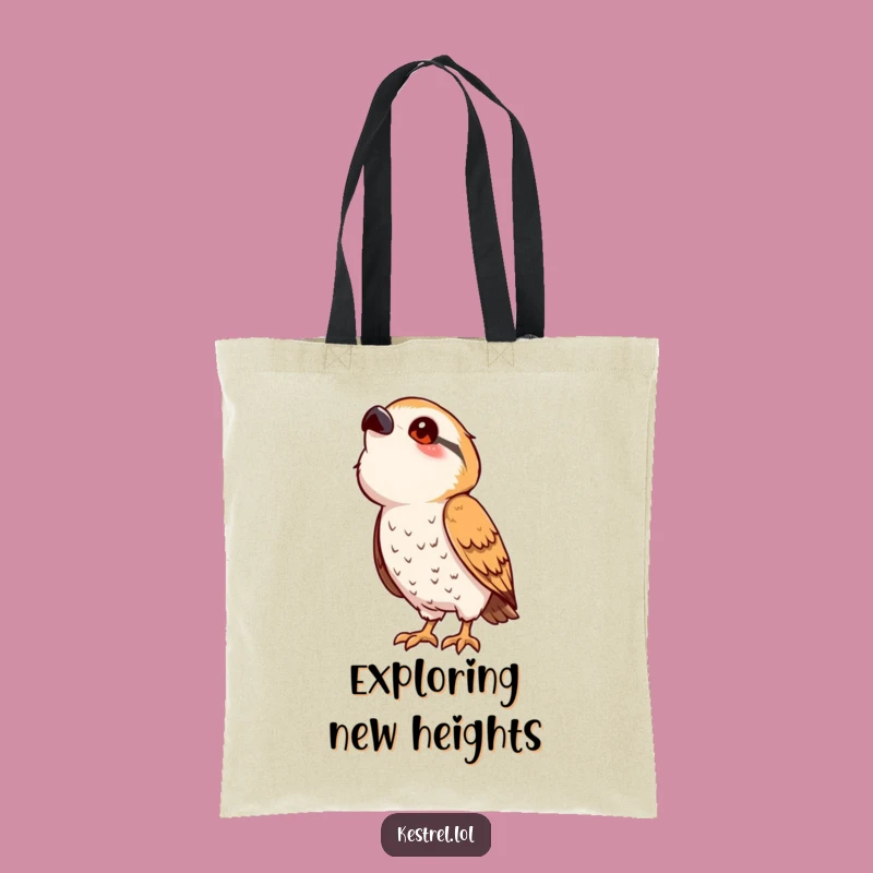 Funny Kestrel Tote Bag: Cute Curious Bird Accessory, Playful Gift Shopping