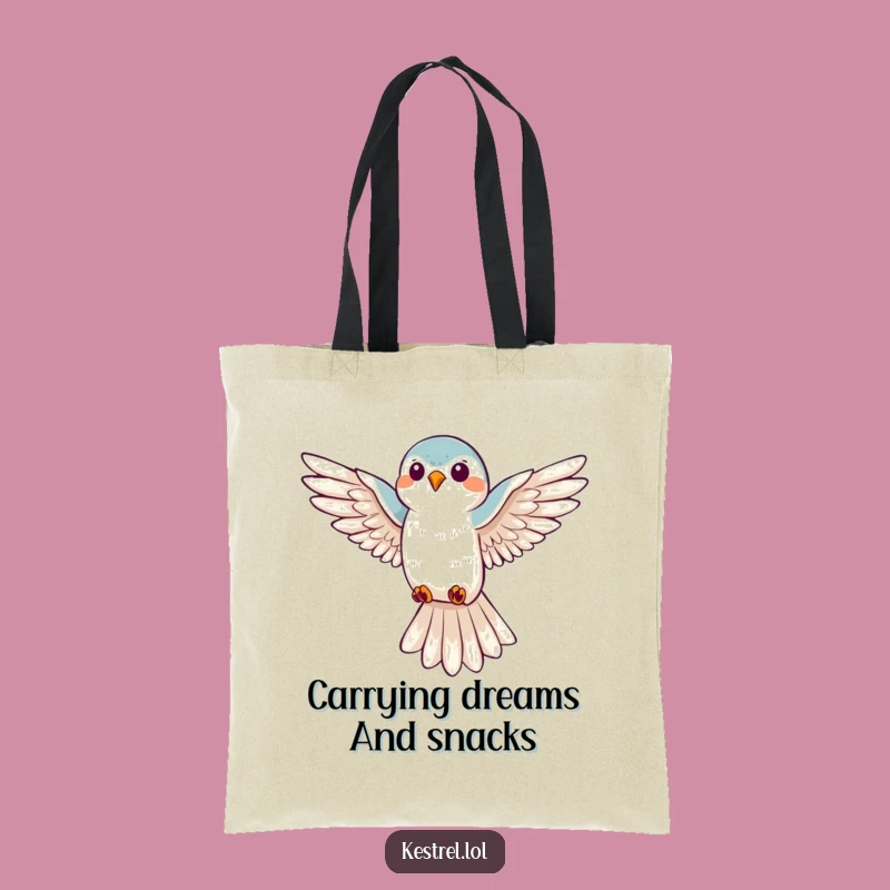 Funny Kestrel Hovering Tote Bag: Stylish Bird Carryall, Perfect Gift
