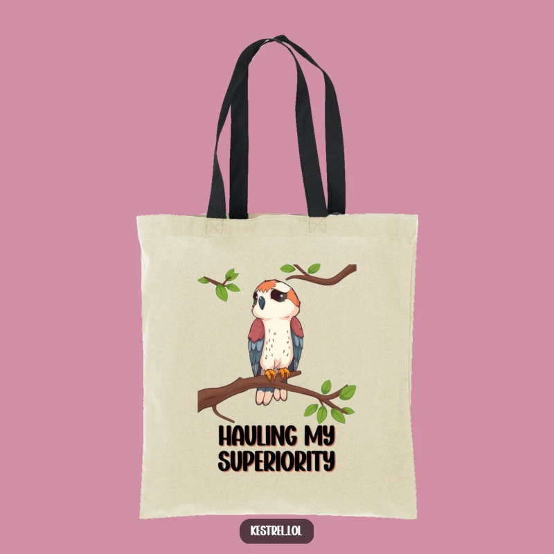 Funny Kestrel Perched Tote Bag: Practical and Humorous Bird Bag
