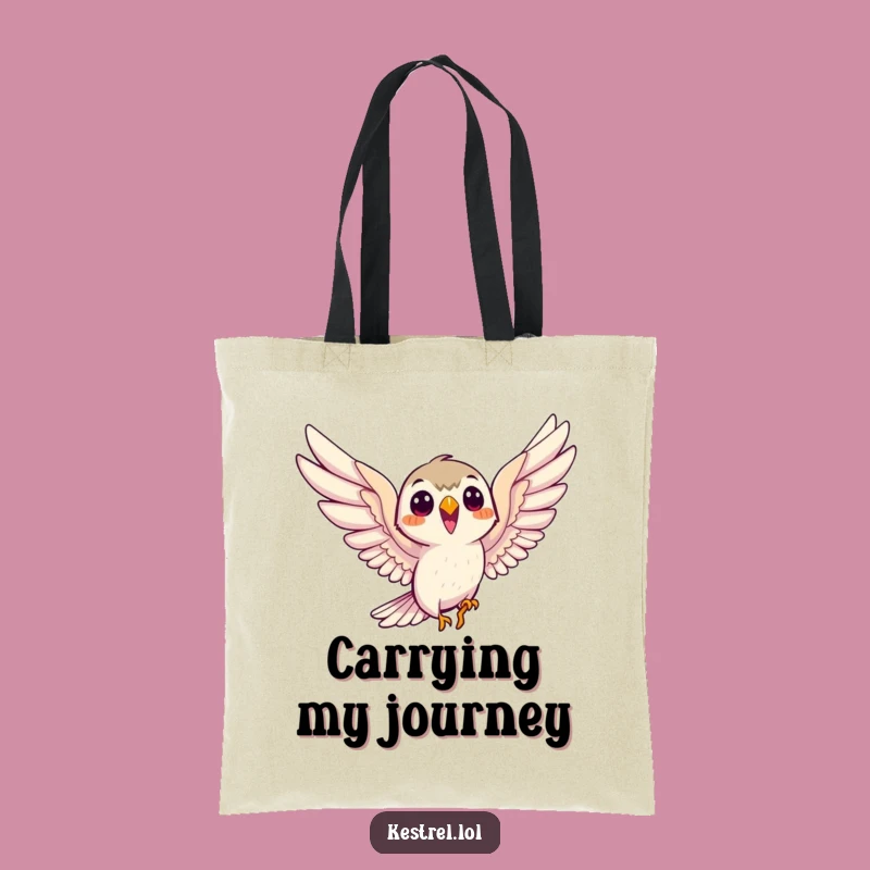 Funny Smiling Kestrel Tote Bag: Eager Soaring Adventure Companion